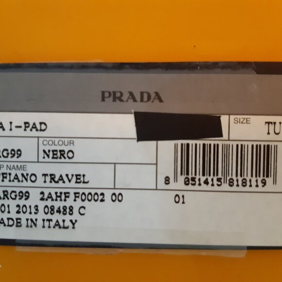 PRADA iPad Mini Case Saffiano Travel Leather Sleeve Black Brand New - Picture 4 of 7